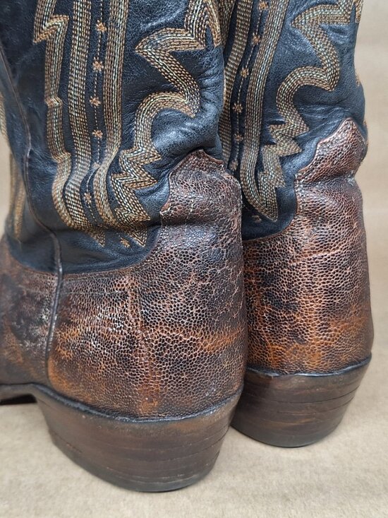 LUCCHESE 2000 Men\'s Ostrich Leg Leather Western Boots Size 9D (T3031) main image 9